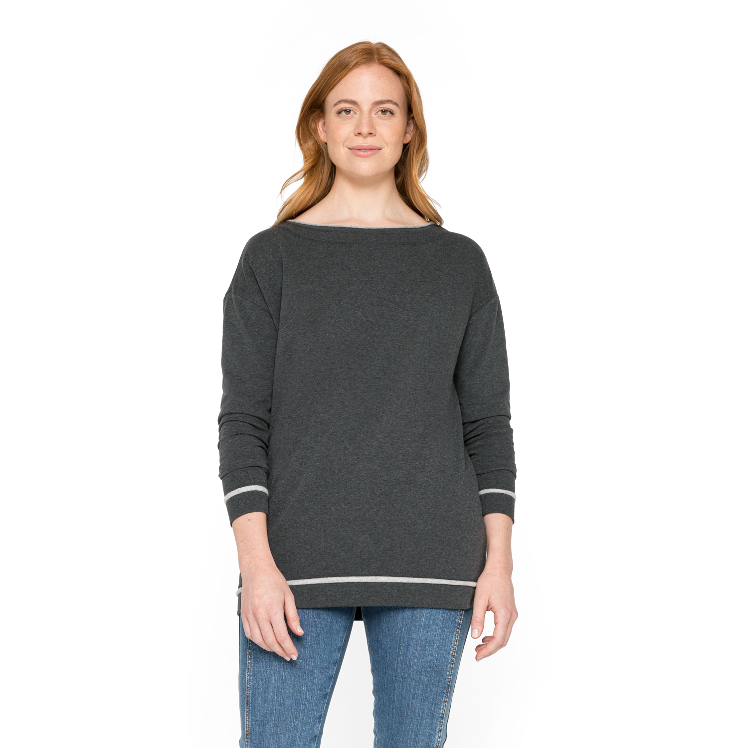 Sweatshirt mit U-Boot-Ausschnitt aus Bio-Baumwolle