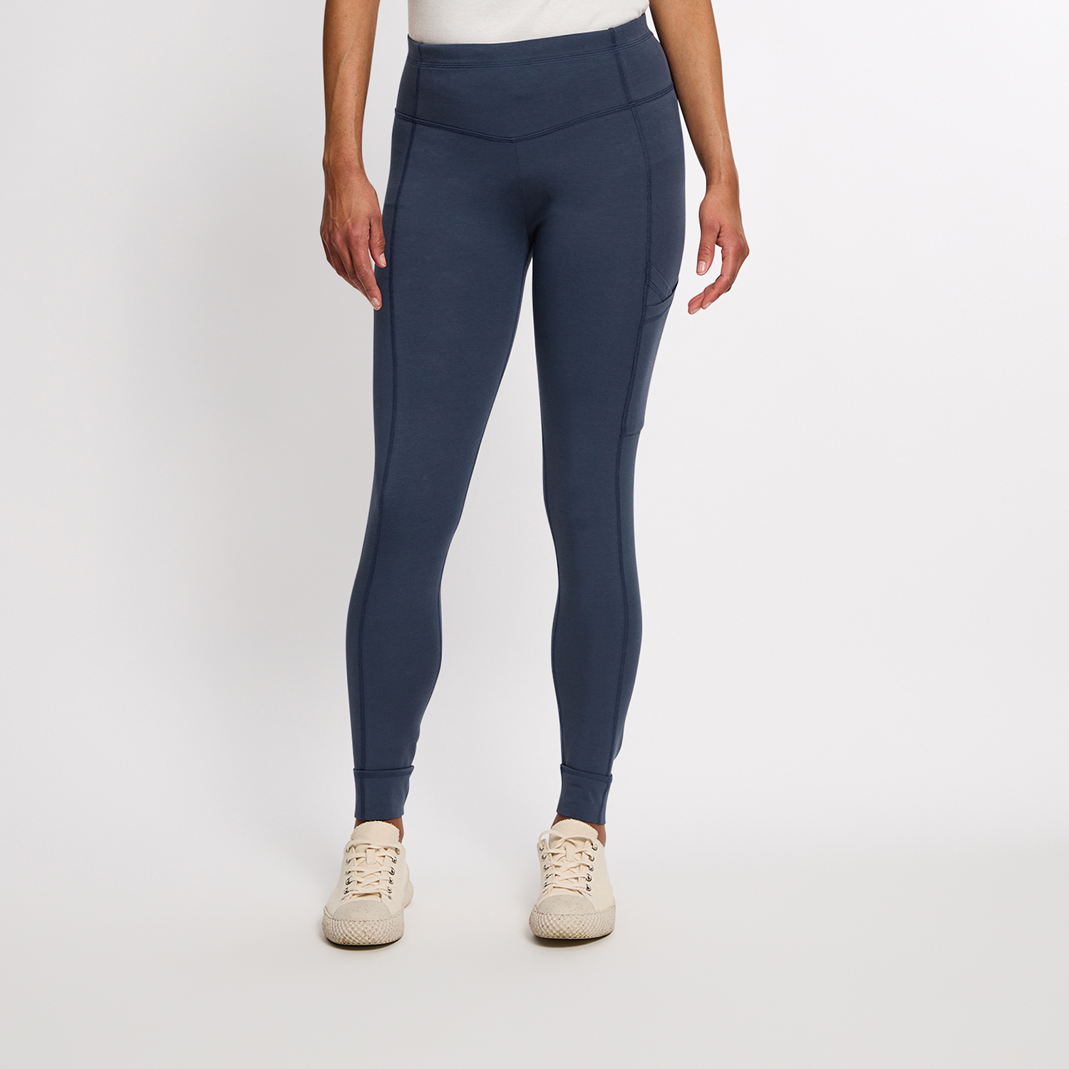 Yoga-Leggings mit Ziernähten aus Bio-Baumwolle