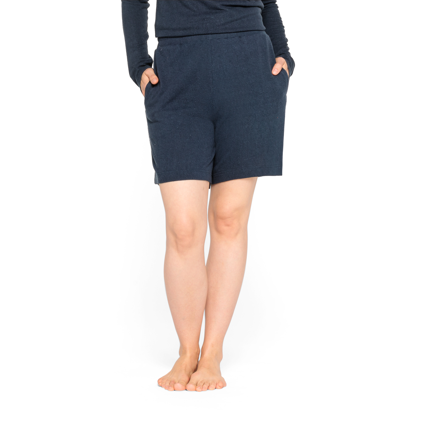 Seiden-Pyjamahose kurz aus reinem Bourretteseiden-Jersey Seiden-Pyjamahose kurz aus reinem Bourretteseiden-Jersey