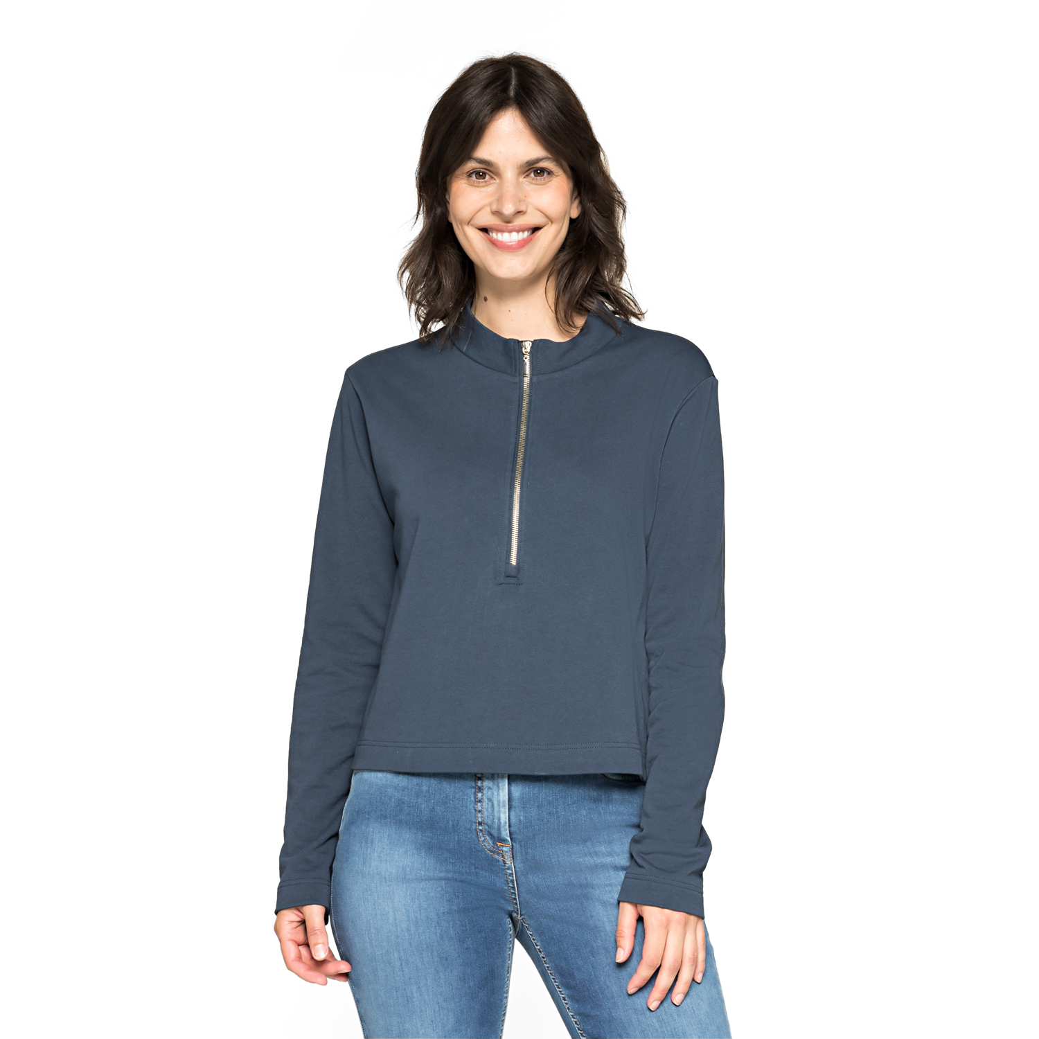 Sweatshirt aus Bio-Baumwolle mit Reißverschluss Sweatshirt aus Bio-Baumwolle mit Reißverschluss
