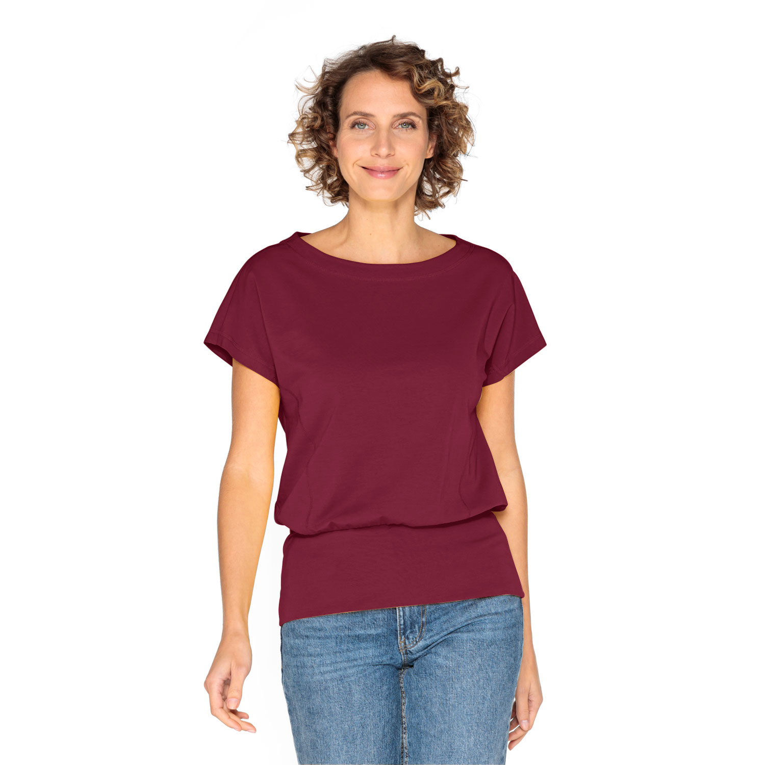 T-Shirt mit breitem Saum aus Bio-Baumwolle
