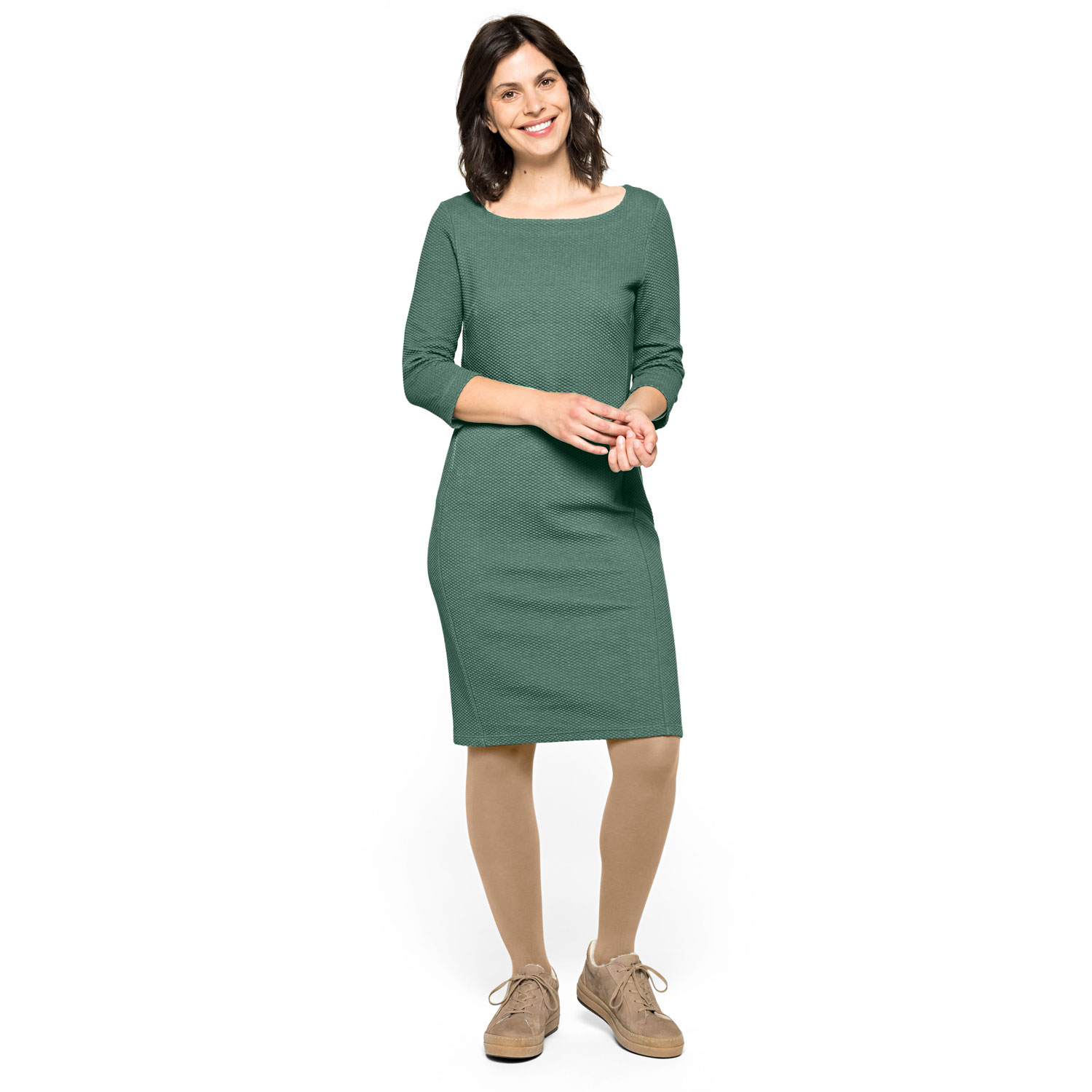 Jerseykleid mit Wabenstruktur aus Bio-Baumwolle