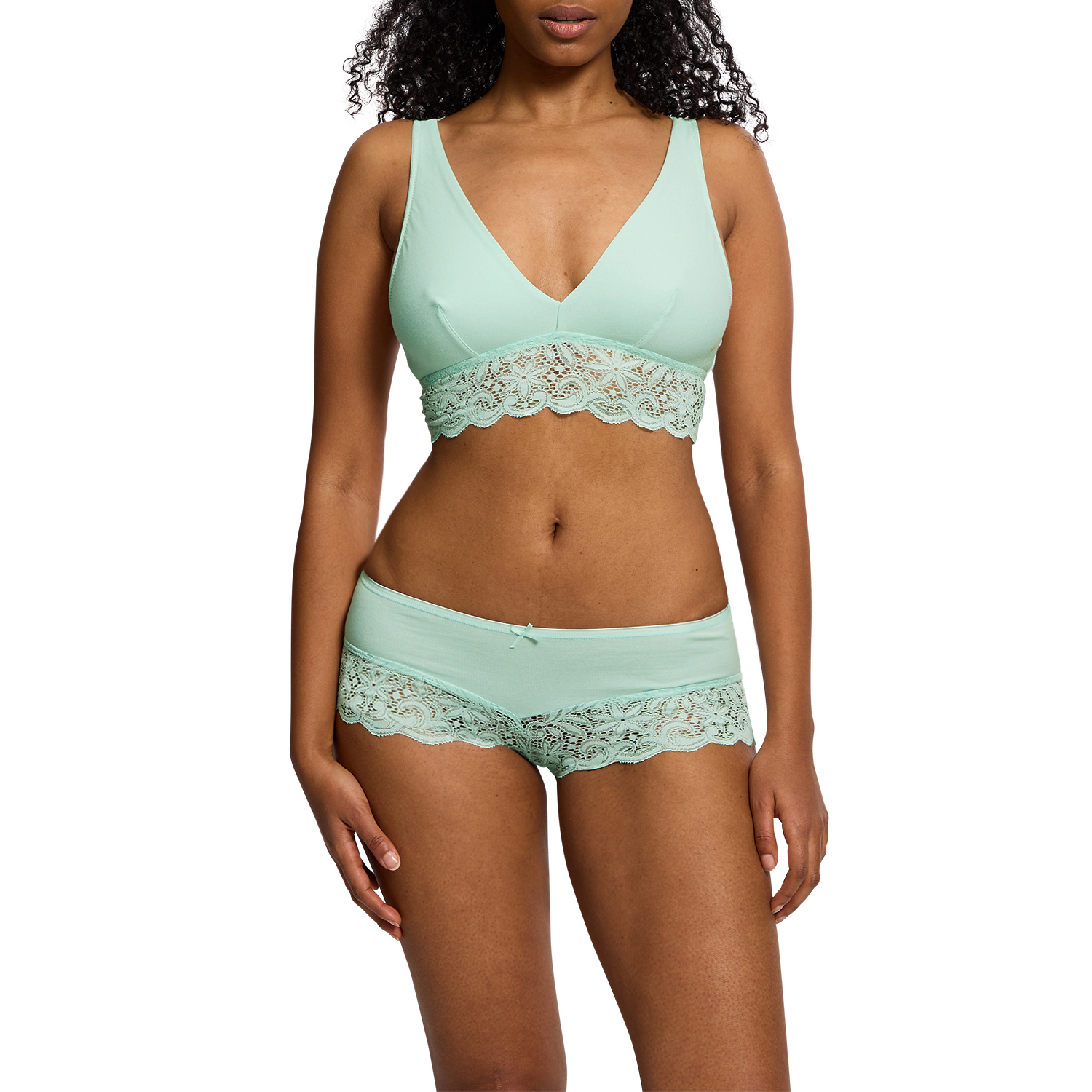 Bustier aus Bio-Baumwolle mit Spitze