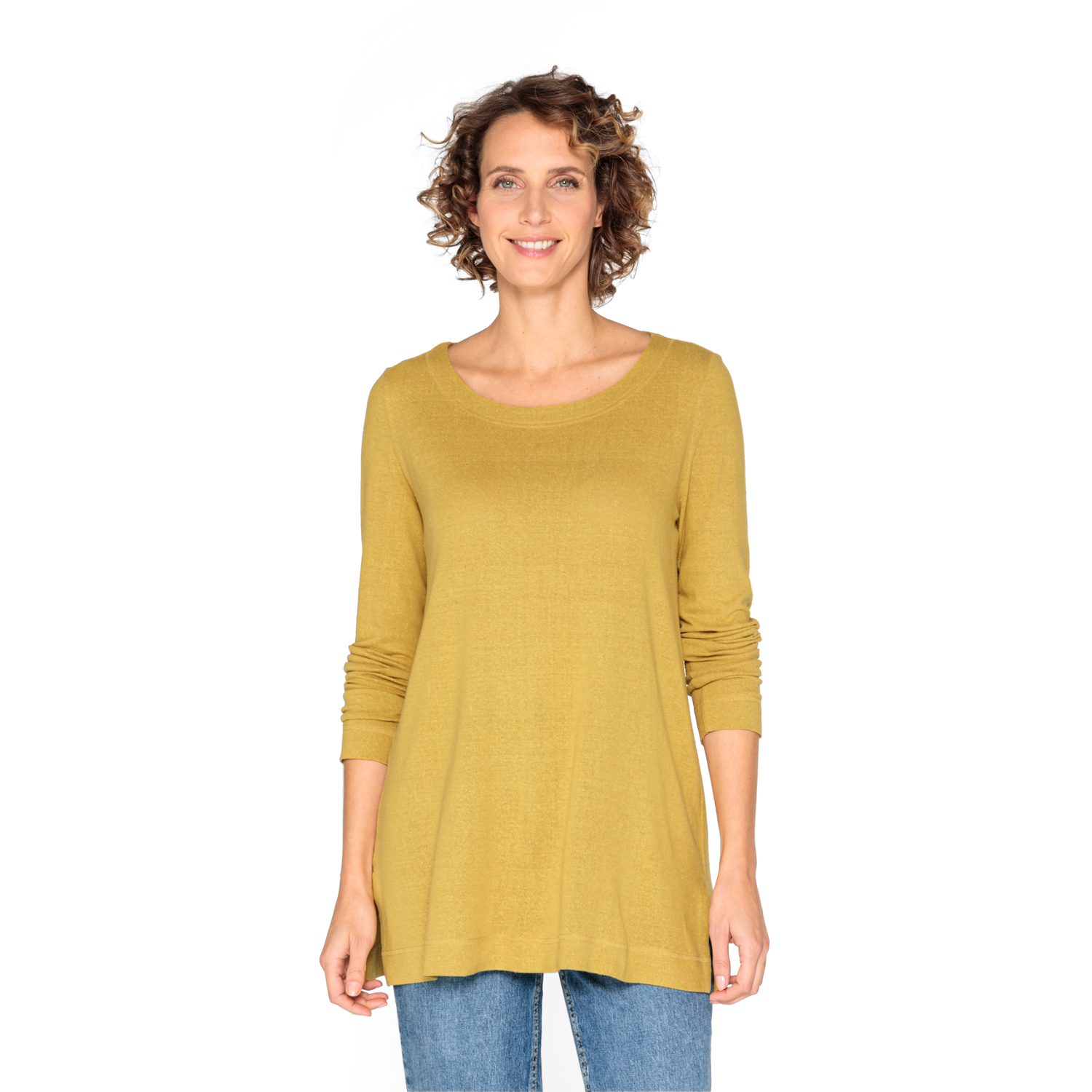 Langarmshirt aus reinem Bourretteseiden-Jersey