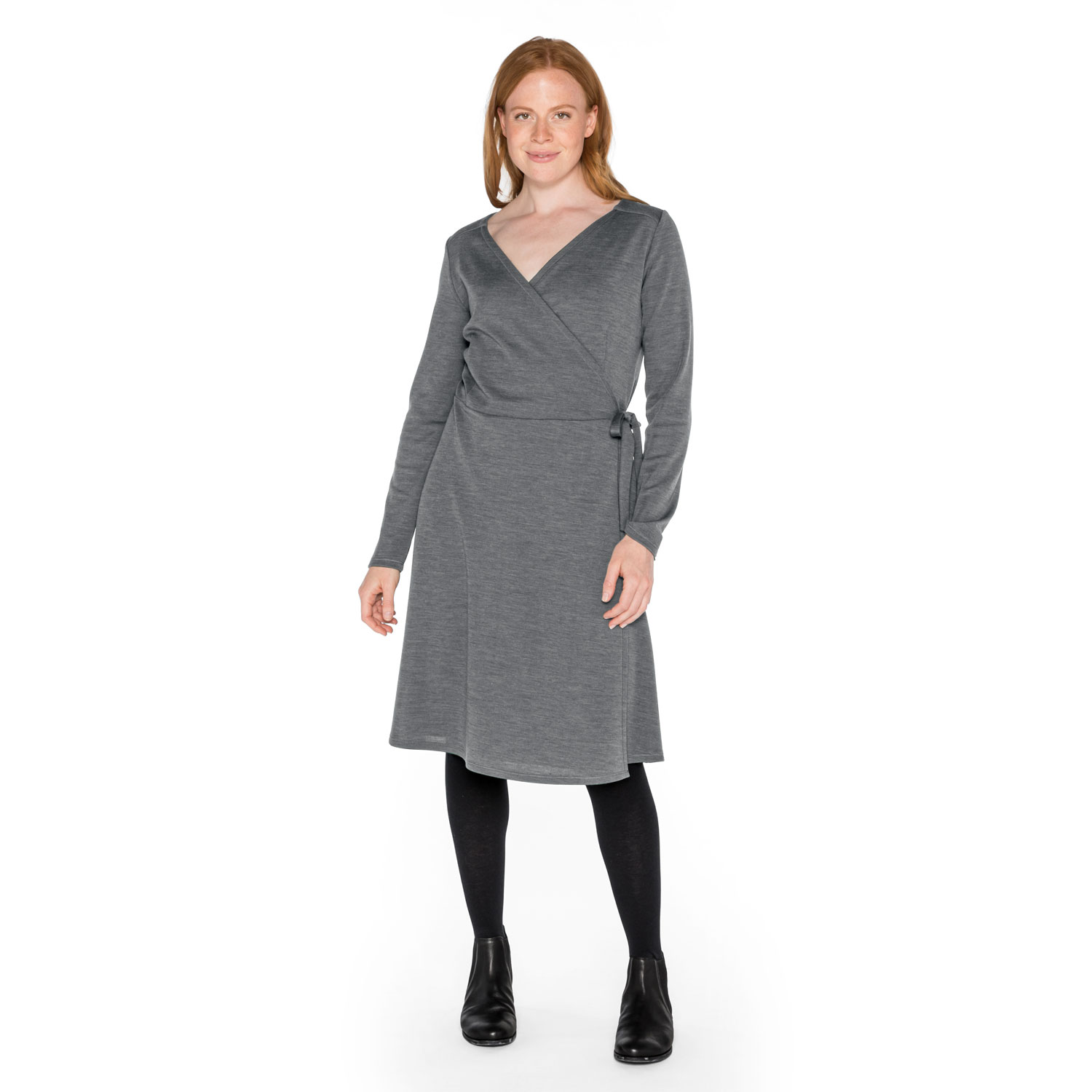 Wickelkleid aus reiner Bio-Merinowolle Wickelkleid aus reiner Bio-Merinowolle