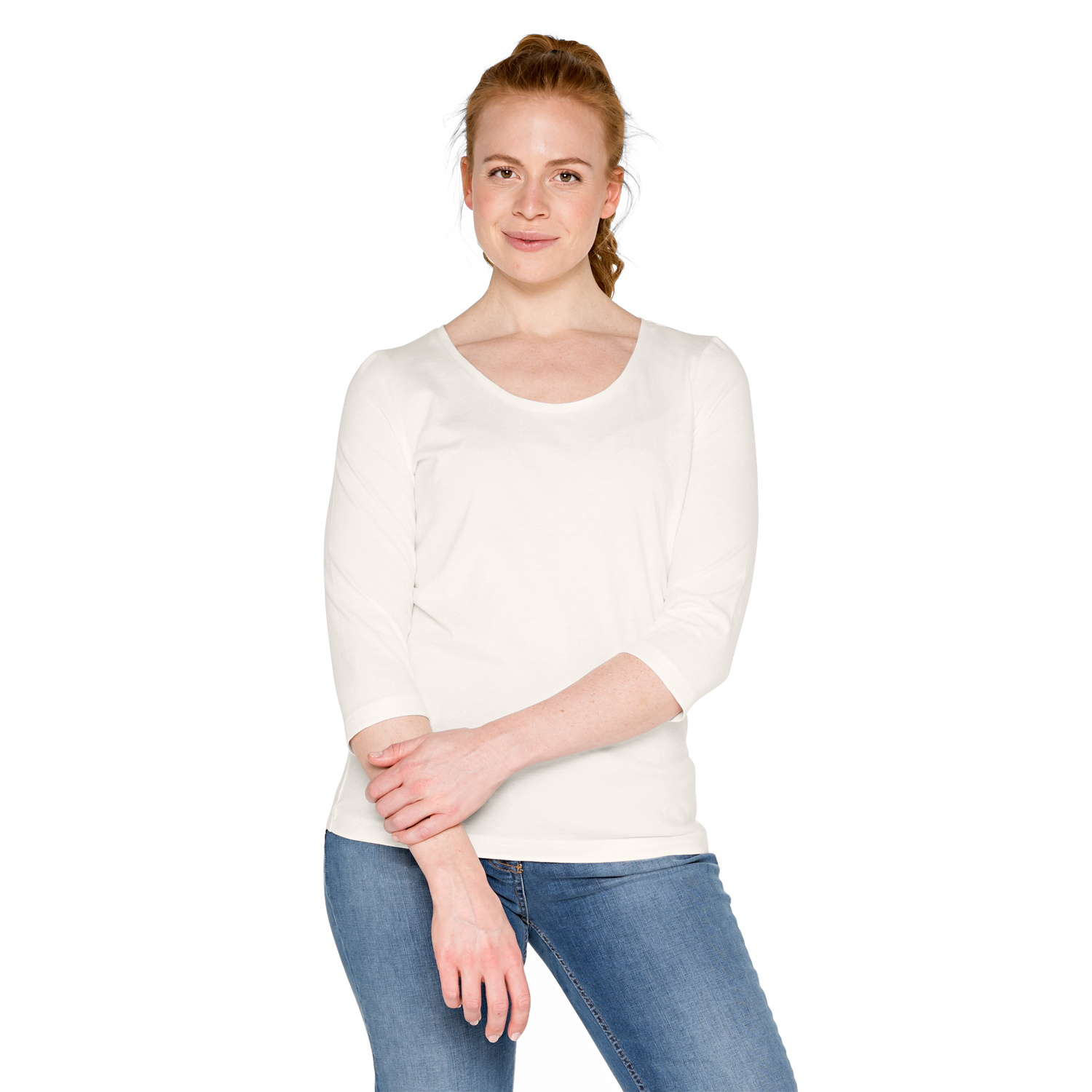 Shirt mit 3/4-Arm aus reiner Bio-Baumwolle