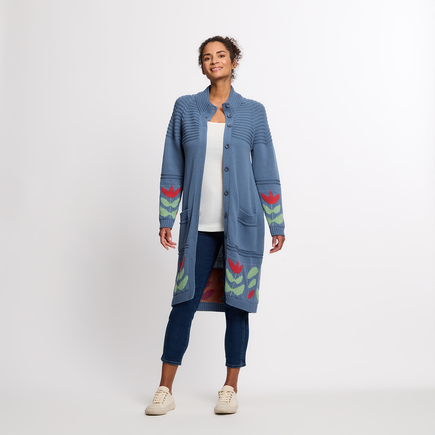Strickmantel aus Bio-Merinowolle und Bio-Baumwolle Strickmantel aus Bio-Merinowolle und Bio-Baumwolle