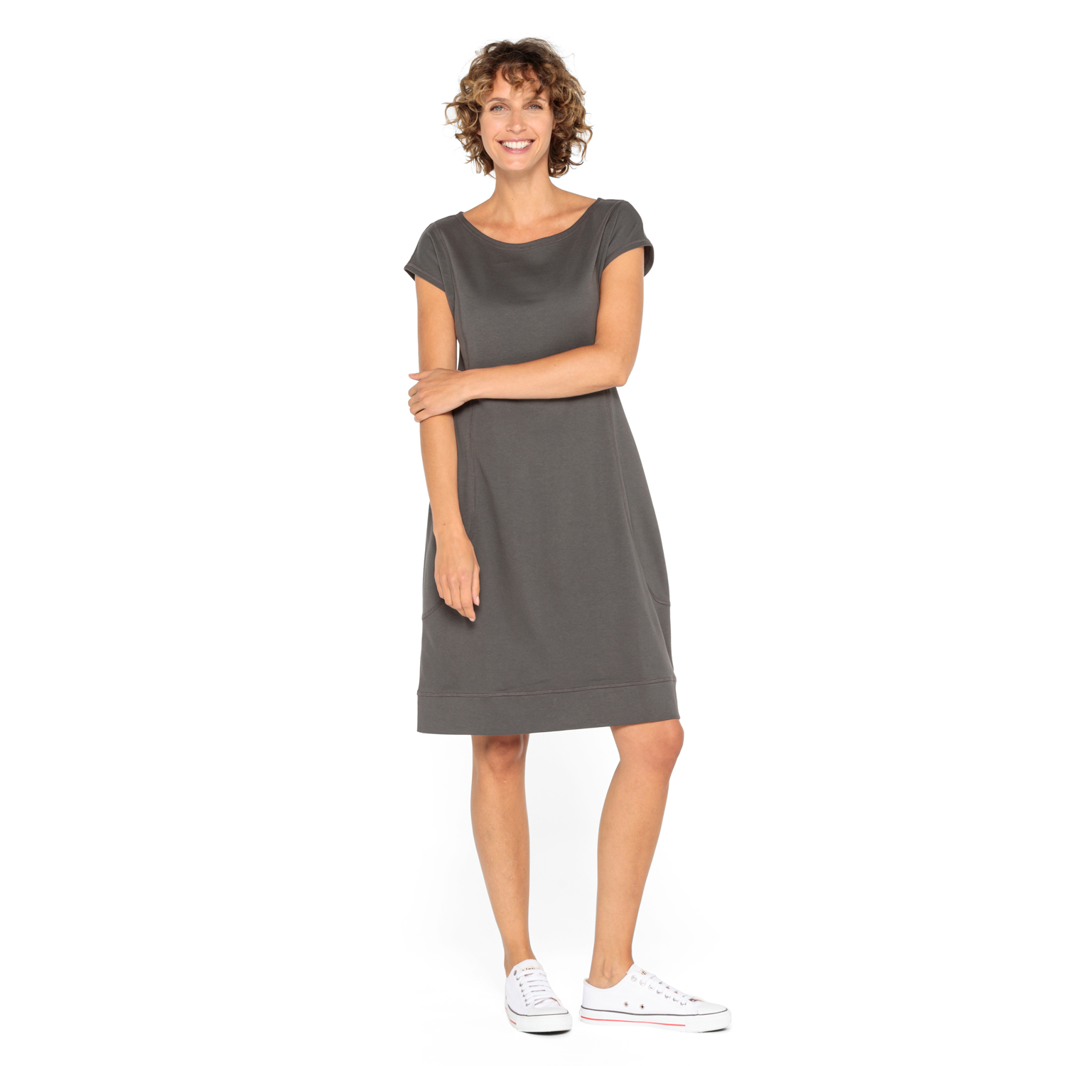 Jerseykleid mit Rundhalsauschnitt aus reiner Bio-Baumwolle Jerseykleid mit Rundhalsauschnitt aus reiner Bio-Baumwolle