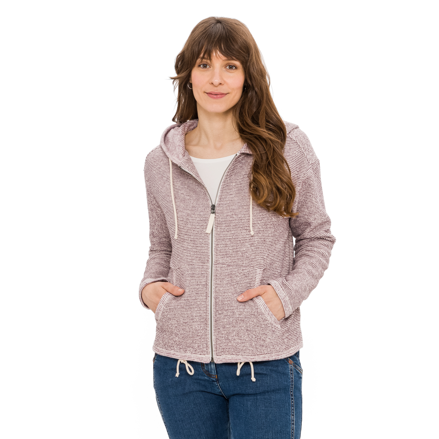 Kapuzenjacke mit Reißverschluss aus reiner Bio-Baumwolle