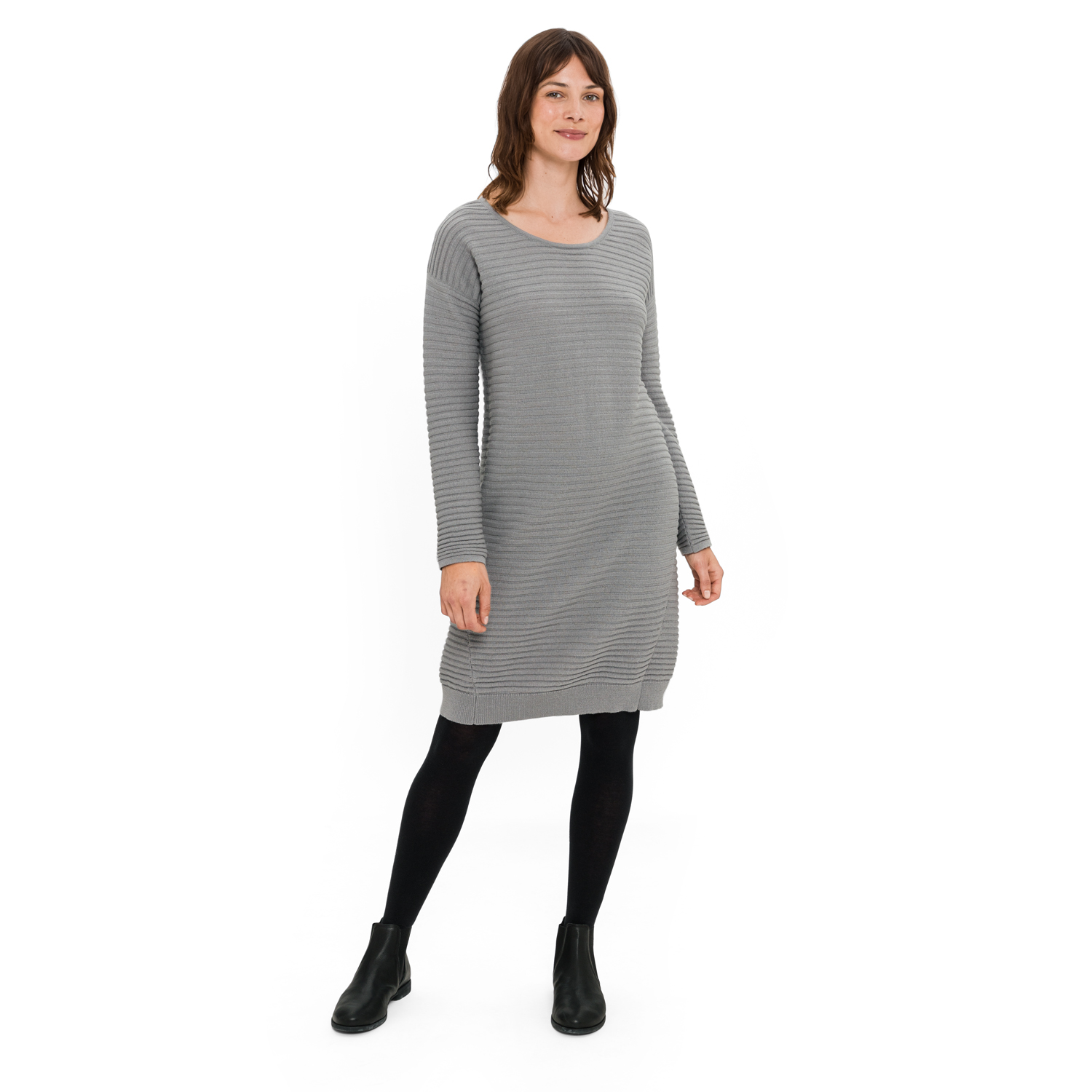 Ripp-Strickkleid mit Bio-Merinowolle und Bio-Baumwolle Ripp-Strickkleid mit Bio-Merinowolle und Bio-Baumwolle