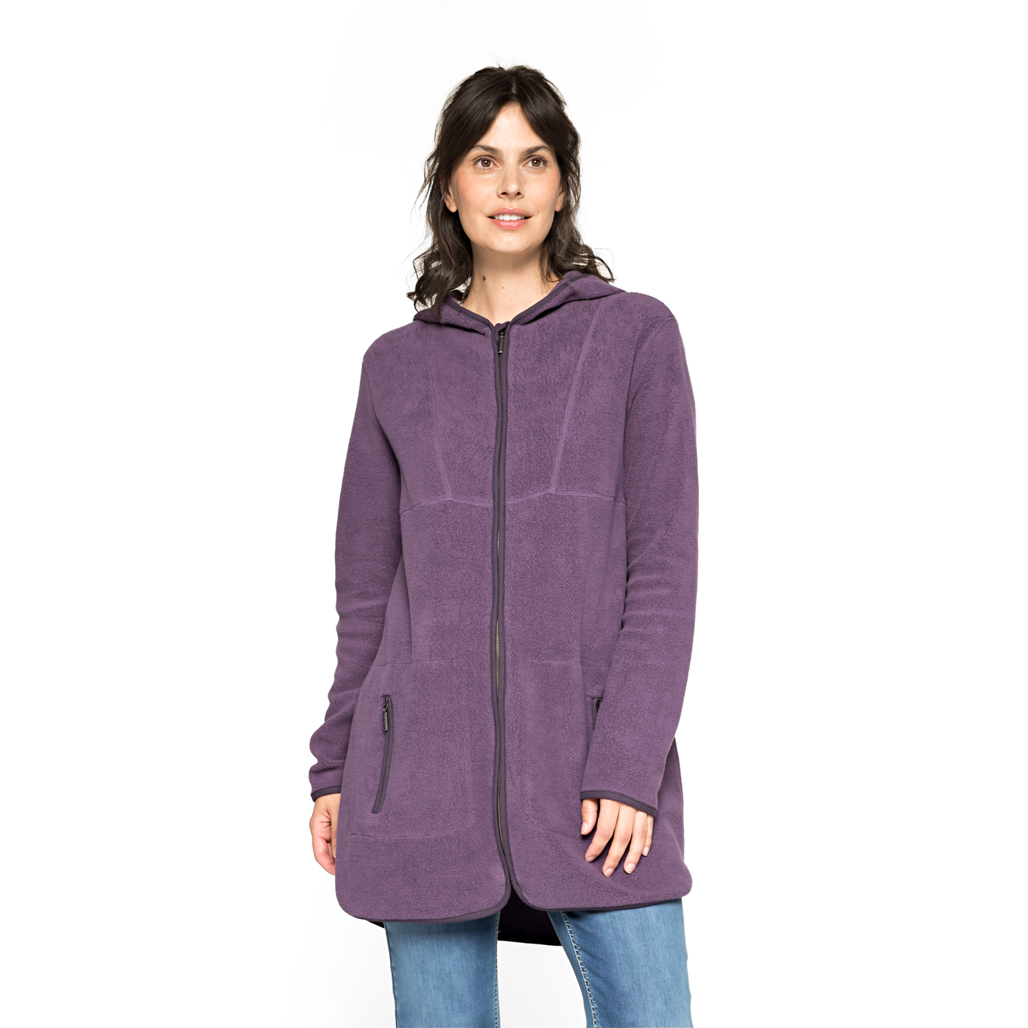 Fleecejacke mit Kapuze aus Bio-Baumwolle Fleecejacke mit Kapuze aus Bio-Baumwolle