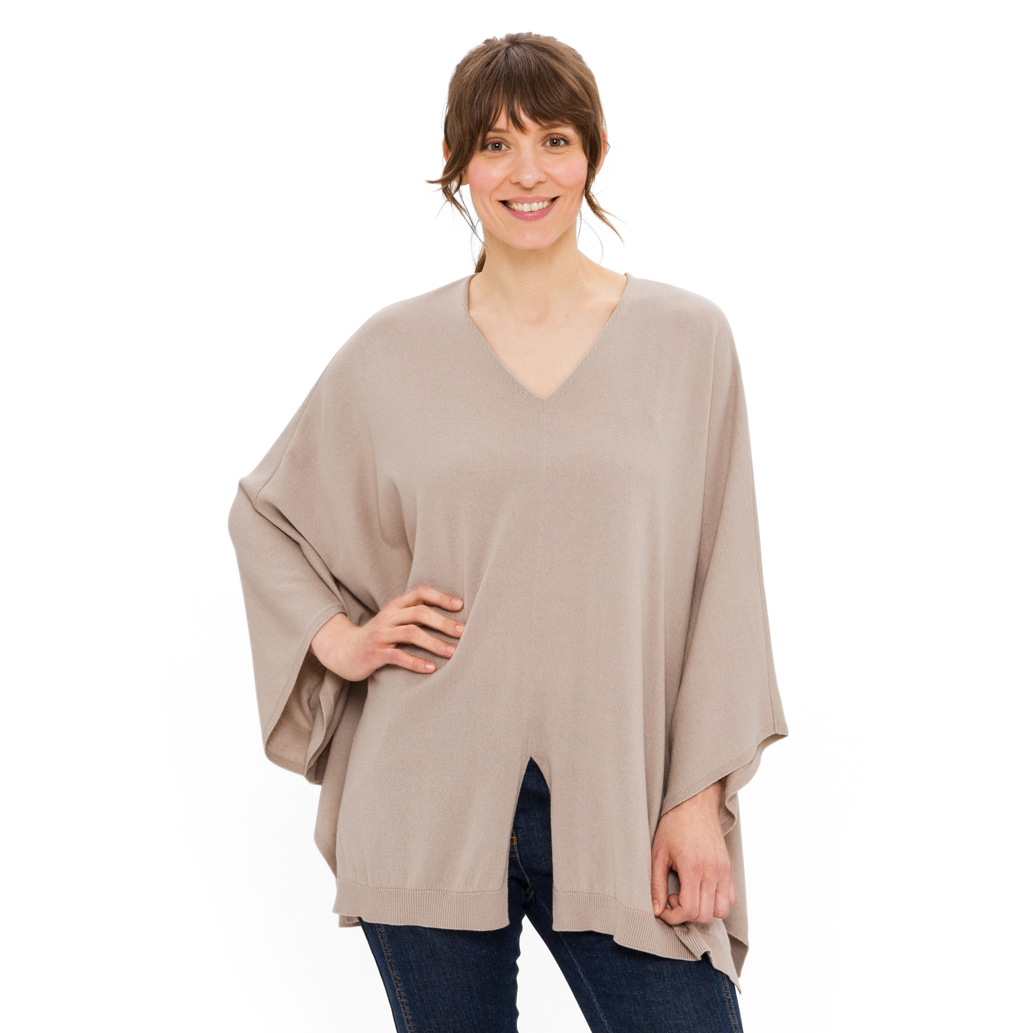 Poncho aus Bio-Merinowolle und Bio-Baumwolle Poncho aus Bio-Merinowolle und Bio-Baumwolle