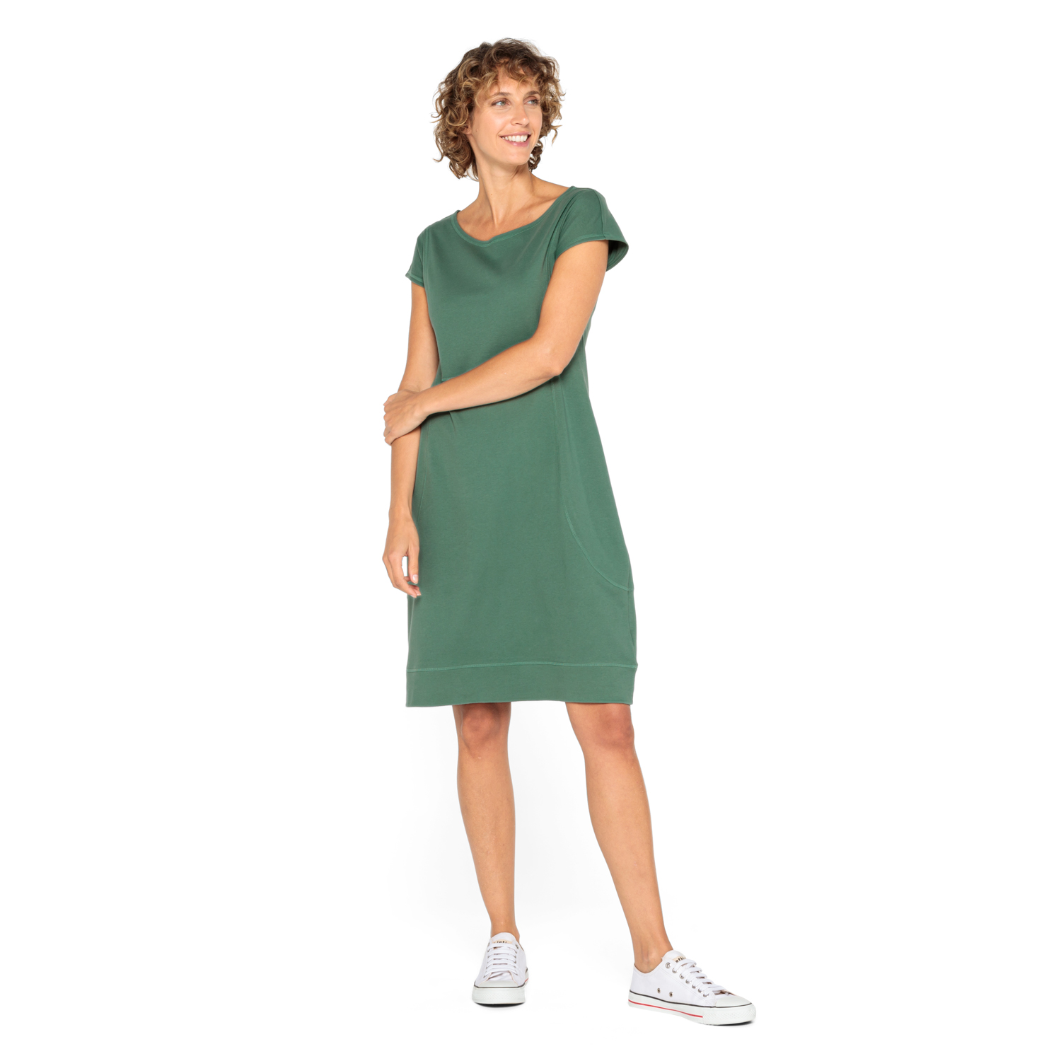 Jerseykleid mit Rundhalsauschnitt aus reiner Bio-Baumwolle
