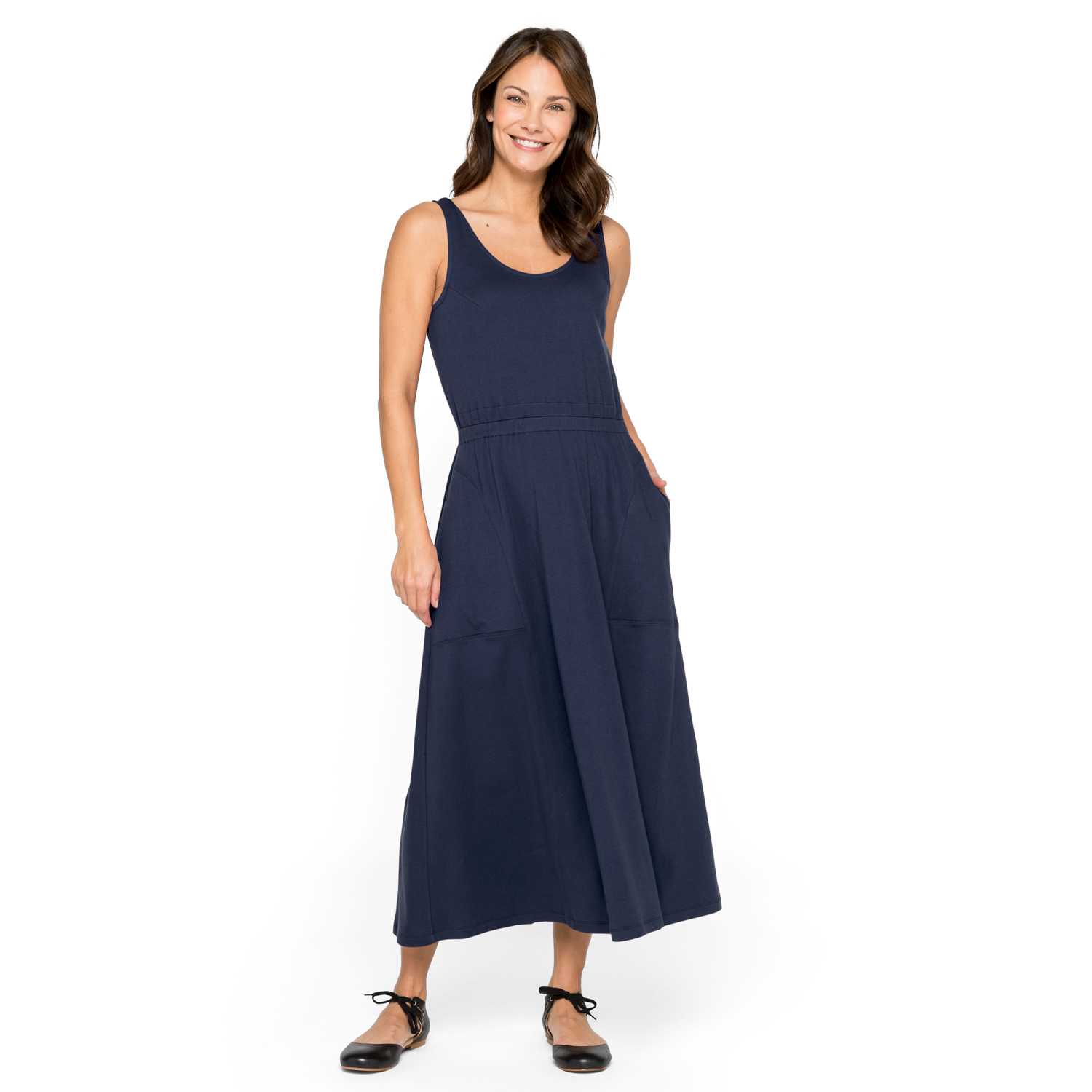 Trägerkleid mit Rückenausschnitt aus reiner Bio-Baumwolle