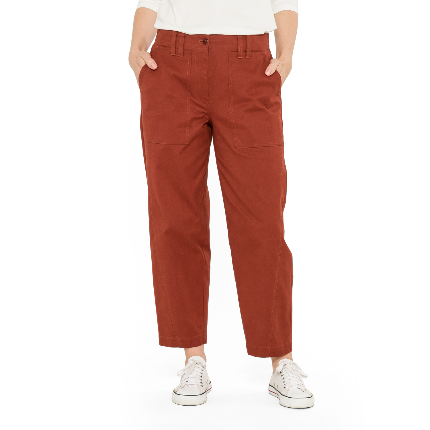 Hose in 7/8-Länge aus Bio-Baumwoll-Gabardine