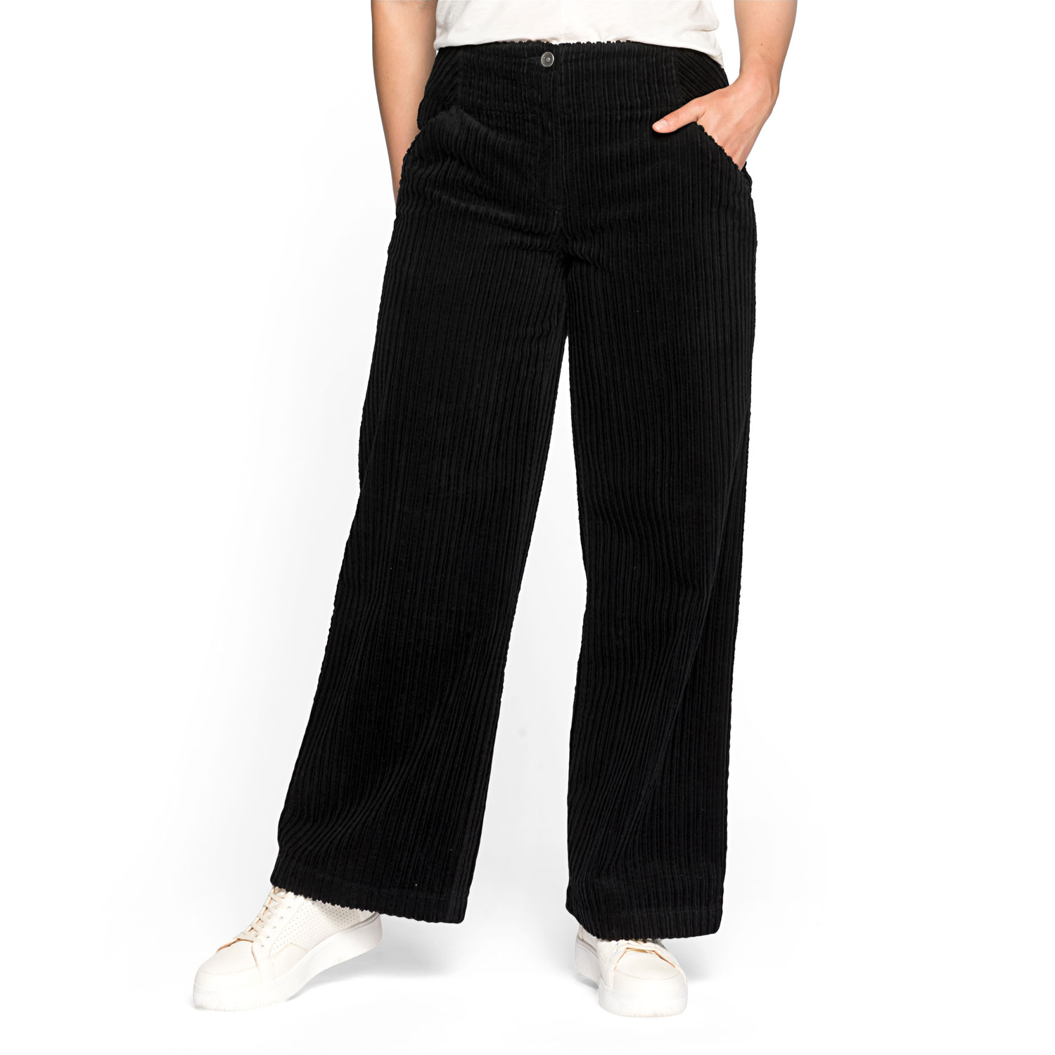 Breitcordhose mit weitem Bein aus Bio-Baumwolle