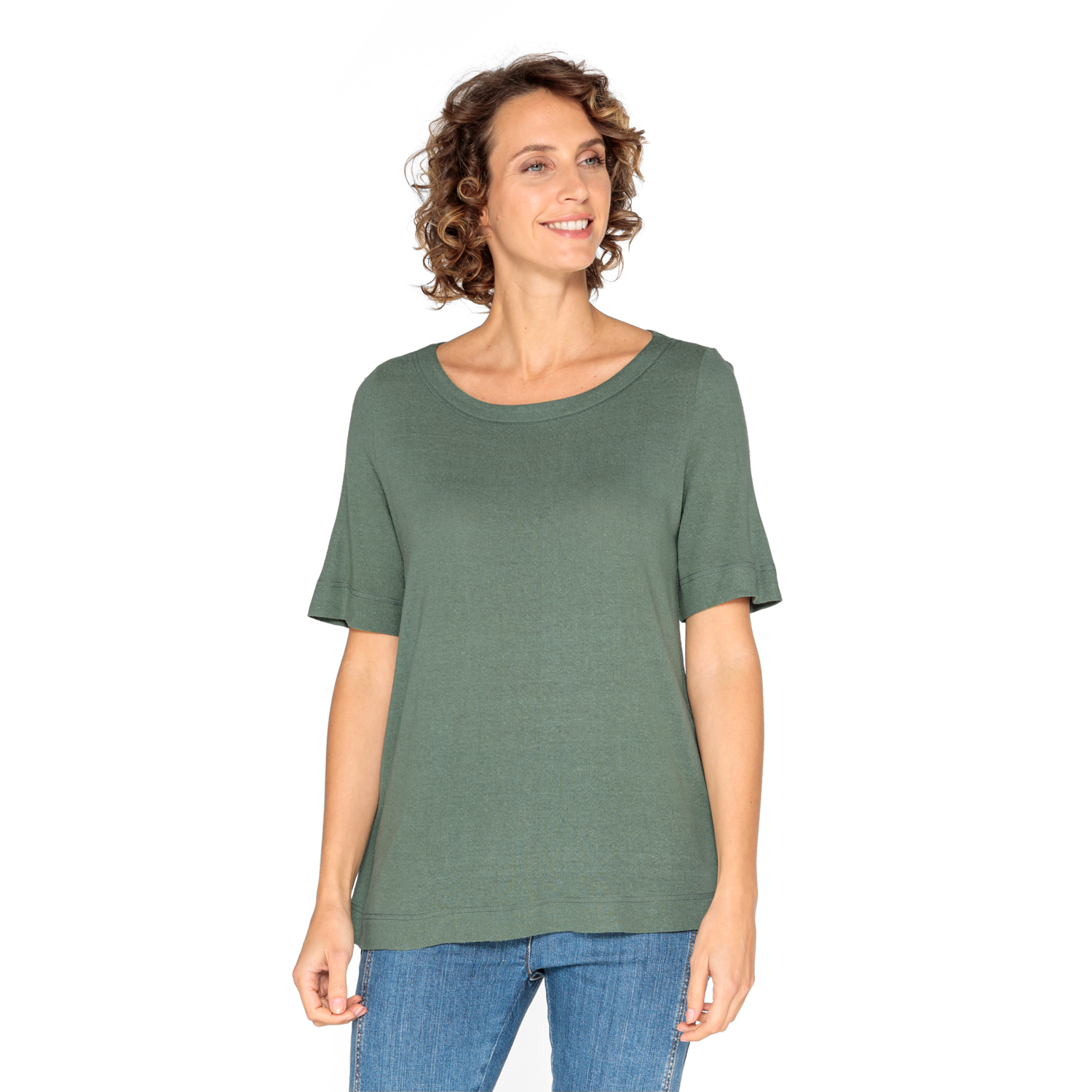 Bourretteseiden-Kurzarmshirt