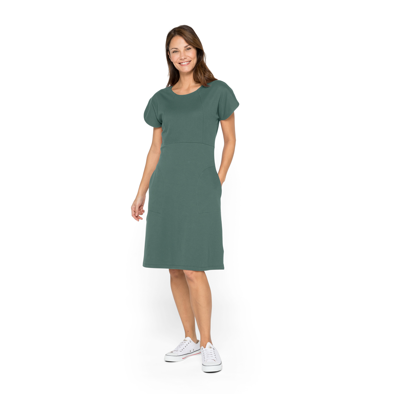 Jerseykleid mit Tulpenärmeln aus reiner Bio-Baumwolle