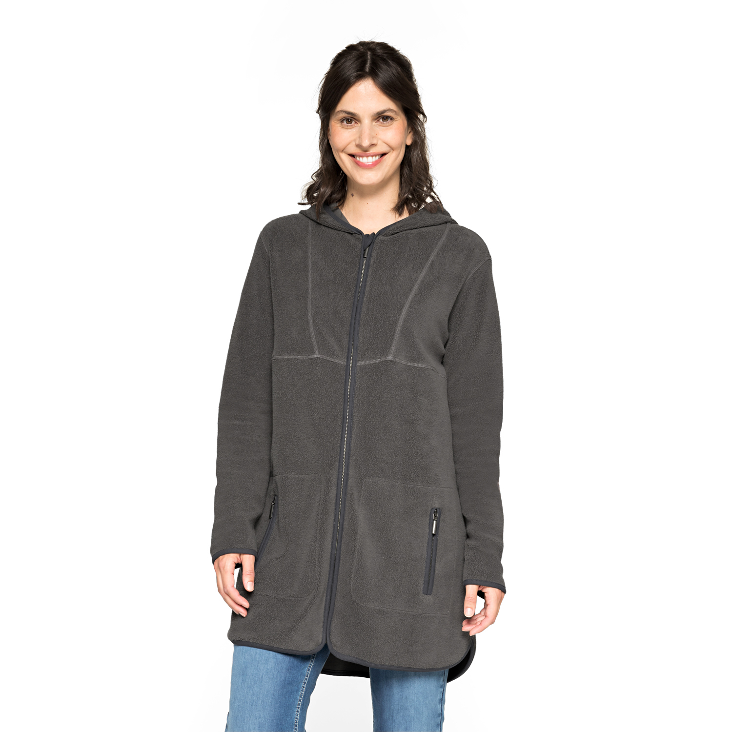 Fleecejacke mit Kapuze aus Bio-Baumwolle Fleecejacke mit Kapuze aus Bio-Baumwolle
